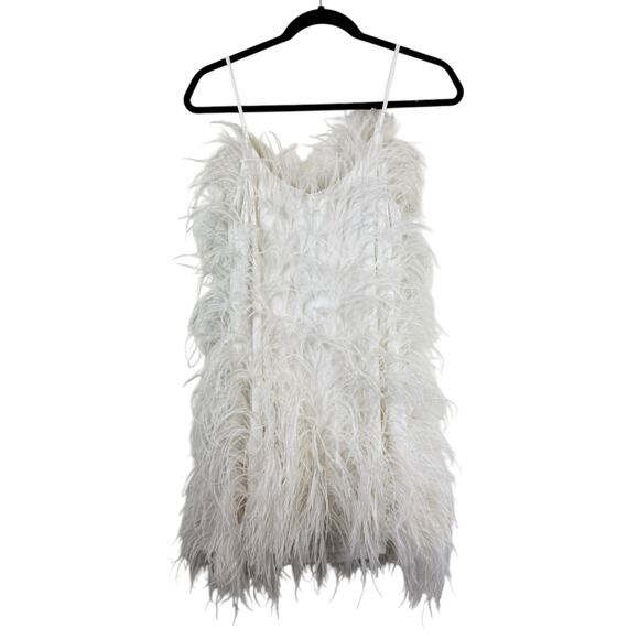 NWT Cult Gaia Zariah Feather Mini Dress Statement Party Cocktail Off White M - Picture 7 of 8
